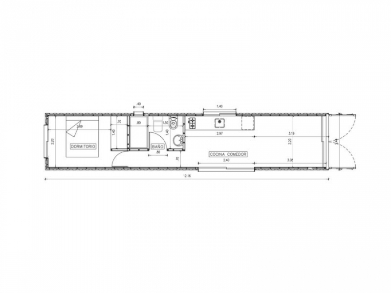 Tipologia Central Container 40 pies