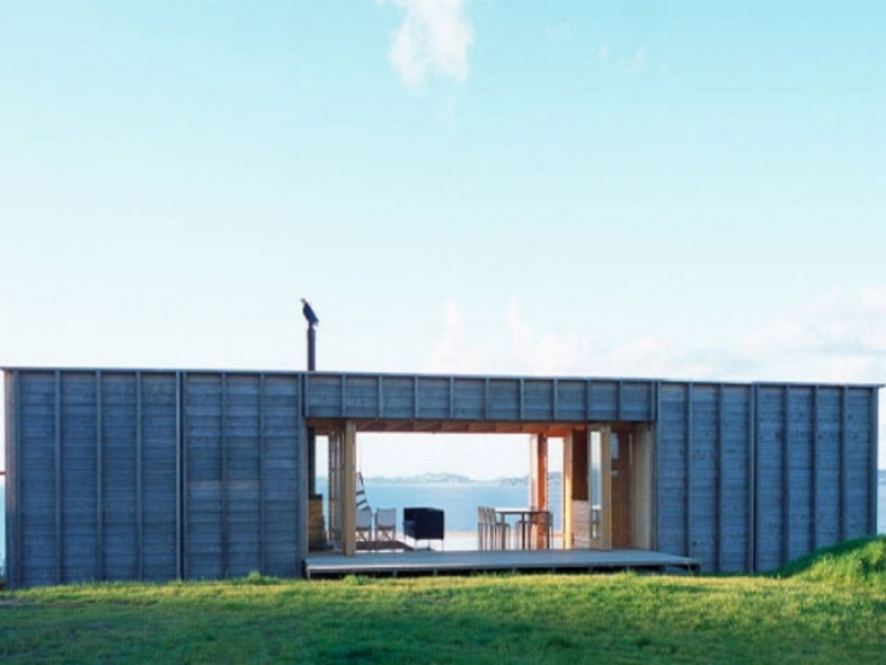 Casa-contenedor en un paraíso neozelandés - Esta vivienda tiene la ventaja de quedar prácticamente sellada cuando no se vive en ella.
