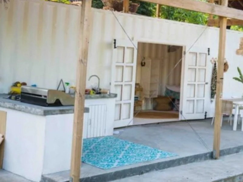 La transformación de un contenedor de envío en una impresionante casa de vacaciones en Vanuatu - Cocinar nunca fue tan fresco como en la Coco Cabana.